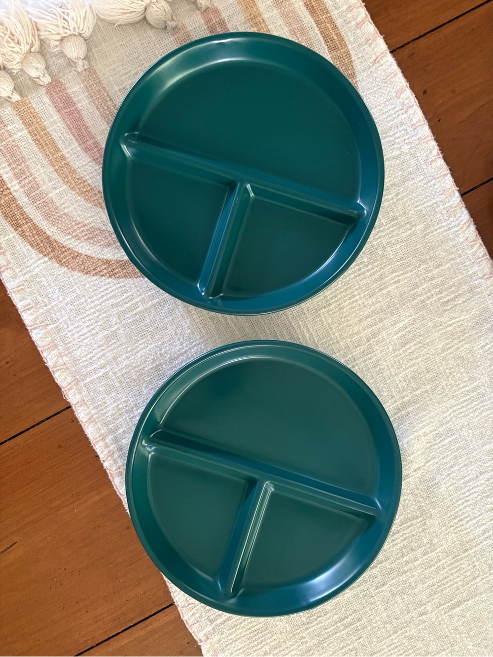 Dark Green  Divided Plates - Set of 2